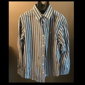 Men’s Button-Down Long Sleeve Shirt Large Striped